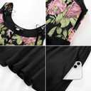Scarlet Darkness Women Renaissance Dress Peasant Medieval Dress Bell Sleeve Maxi Fairy Dress (Black, 12)
