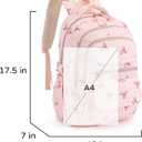 Phaoullzon Girls High Middle School Coquette Backpack for Teen Kawaii Bows Bookbag College Daypack,Pink Bow, Large