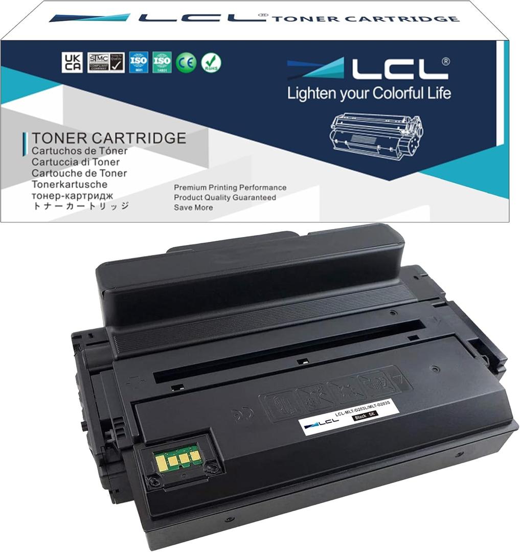 LCL Compatible Toner Cartridge Replacement for Samsung MLT-D203L MLT-D203S 5000 Pages M4072 M4072FD SL-M3320 M3370FW M3820 M3820ND M3320ND M3370 M3370FD M3870 M4020 M4070 M4173FN (1-Pack Black)