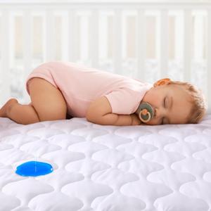Yoofoss Waterproof Crib Mattress Protector, Quilted Infant Mattress Pad Cover Soft and Breathable, Machine Washable Toddler Mattress Protector for Standard Baby Crib Size 52''x28'' (Rhombus White)