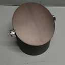 Espresso Knock Box with Walnut Lid for Coffee Grounds, Espresso Machine Accessory, Easy Disposal of Coffee Pucks, Removable Knock Bar(Black,Round)