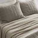 EVERGRACEHOME Chunky Chenille Knit Throw Blanket, 108x92, Warm Gray
