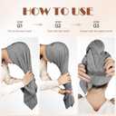 AIDEA Microfiber Hair Towel, 40 X 20 Inches Soft Wrap for Women, Super Absorbent & Fast Drying Turbans for Long, Thick, Curly Hair- Anti Frizz Wrap with Elastic Strap