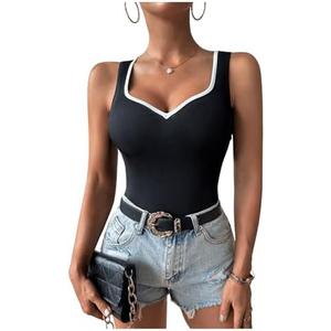 Verdusa Women's Summer Basic Tops Sleeveless Slim Fit Going Out Ribbed Tank Top XS