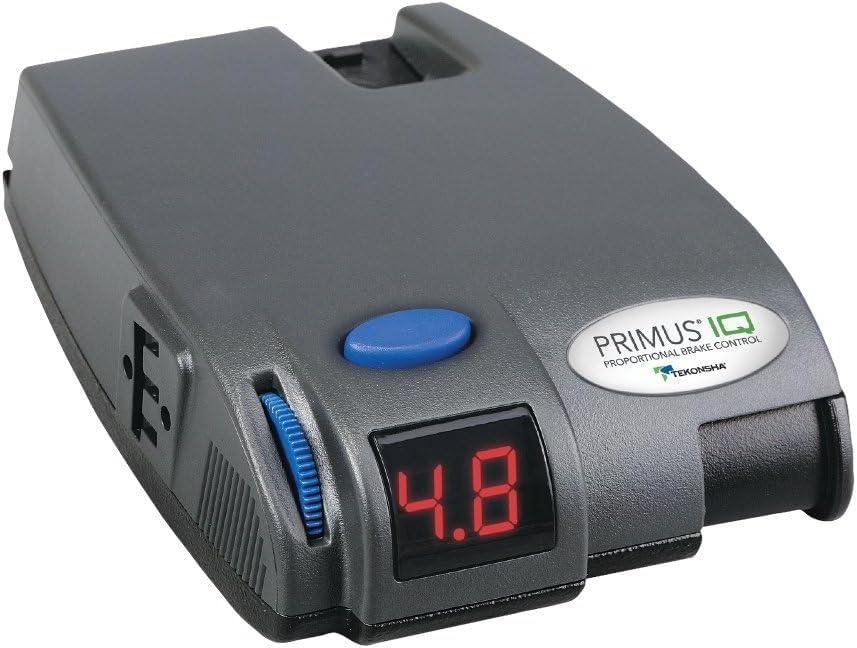 Tekonsha 90160 Primus IQ, Proportional Brake Controller for Trailers with 1-3 Axles, compatible with Ford, GM, Chevy, Dodge, RAM, Toyota, Jeep. Wiring harness sold separately.