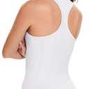 MathCat Workout Tank Tops for Women Sleeveless Gym Tops Seamless Racerback Athletic Yoga Shirts White, L