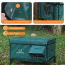 Indestructible Heated Cat House for Outside Winter, 100% Waterproof, Safe Escape Door, Insulated Outdoor Cat Shelter with Heater for Feral Barn Cat Kitty (Forest Green, 13"x17"x18")
