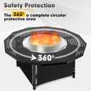 40 Inch Fire Pit Surround Tabletop for Solo Stove Bonfire up to 19.5" and Most Wood Burning Fire Pits, 24.4 in Inner, Coated Metal Outdoor Fire Pit Table with 360 Safety Barrier