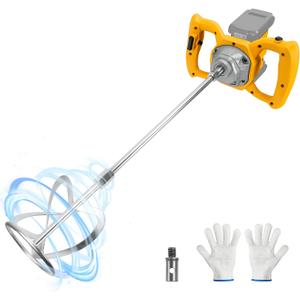 Cordless Cement Mixer, for Dewalt 20V Battery, 1200W Handheld Electric Concrete Mixer, 6 Adjustable Speed Mud Mixer for Fodder,Paint,Glue,Meat,Putty,Cement