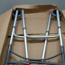 Drive Medical 10210-1 2-Button Folding Walker with Wheels, Rolling Walker, Front Wheel Walker, Lightweight Walkers for Seniors and Adults Weighing Up To 350 Pounds, Adjustable Height, Silver