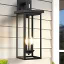 tewei 22 Inch Large Outdoor Wall Lights, Dusk to Dawn Outdoor Lighting Fixtures Black Modern Porch Light Outdoor Wall Sconce Lantern, Outside Lights for House Garage, 1 Pack