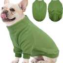 BRKURLEG Dog Sweater Warm Soft Fleece Dogs Sweaters, Turtleneck Sweatshirt for Dogs, Dog Winter Coat, Christmas Pet Jacket with Zipper Cold Weather Coat (Green, S)