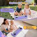 Upgraded 37 Keys Kids Piano Keyboard Portable Toddler Music Toy Keyboard with Microphone Musical Instrument Birthday Gift for 3 4 5 6 Boys Girls, Purple, Standard