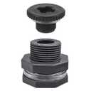 1.5" Female Bulkhead Water Tank Connector PVC Thru-Bulk Fitting for Rain Barrels, Aquariums, Tubs, Pools