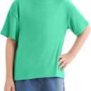 Boys Summer T Shirt Crew Neck Short Sleeve Solid Tees Comfortable Stylish Basic Tops Kids 5-14 Years