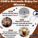 2-pack XL Espresso Cooling Balls, Stainless Steel Iced Coffee Coolers, Suitable for Cooling Espresso, Safe Materials, Enhances Coffee Flavor