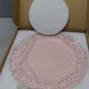 13" Pink Charger Plates, Set of 6 Plastic Textured Chargers for Dinner Plates with Embossed Rim, Table Dcor, Party, Wedding, Holiday