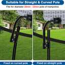 Large Trampoline Basketball Hoop, 28.2"x19.7" Backboard, Fits Diameter 25mm - 32mm Straight & Curved Pole, Universal Adjustable Trampoline Basketball Hoop Attachment with Mini Ball & Pump for Outdoor