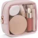 Pocmimut Makeup Bag,Mini Makeup Bag Cute Pouch Purse Organizer Travel Essentials,Clear Makeup Pouch for Car Accessories for Women,Pink