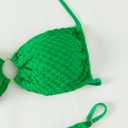 WDIRARA Women's Ruched Ring Halter Bikini Swimsuit Two Piece Tie Back Bathing Suits (Green, S)