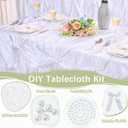 SoarDream White Table Cloth Rectangle Table Cover DIY Satin Tablecloth 90x90inch for Wedding Birthday Party Banquet Decoration