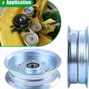 AUC17621 Idler Pulley John Deere Replaces 756-05034A Idler Pulley, GY20629, GY22082, GY20110 for John Deere D140 Z225 L130 D170 D130 LA145 L110 LA115 L120 E140 D110 LA105 S100 LA130 S170 Decks
