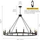 16-Light Black Wagon Wheel Chandelier Large Farmhouse Chandelier, Round Rustic Lighting, Farmhouse Light Fixture