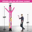 GOODENY 10FT Tall Inflatable Tube Man Ice Cream Wacky Wavy Dancing Guy with 3/4 HP Weather-Resistant Blower (12''Diameter) for Outdoor Decoration Advertising Business Promotion