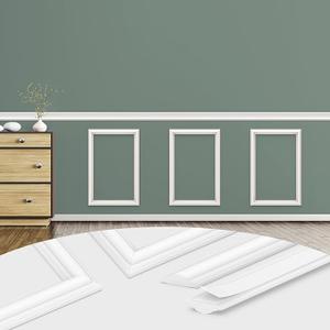 DODOKIE Peel and Stick Wall Molding Kit, Pre Cut Molding Wainscoting Panels for Interior Home Wall Moulding Décor Living Room Decoration, Self-Adhesive Ready to Assemble White (3 Set, 24 x 27 in)