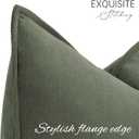 ZWJD Army Green Pillow Covers 24x24Set of 2 Chenille Throw Pillow Covers with Elegant Design Soft and Luxurious Decorative Pillows for Couch, Bed, Home Decor