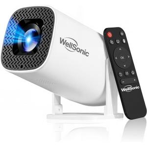 Mini Projector with Wifi and Bluetooth, 4K Protable Smart Projector Build-in Android 14, 130" Screen Auto Keystone Movie Projector Compatible with HDMI Phone TV Stick for Bedroom Outdoor