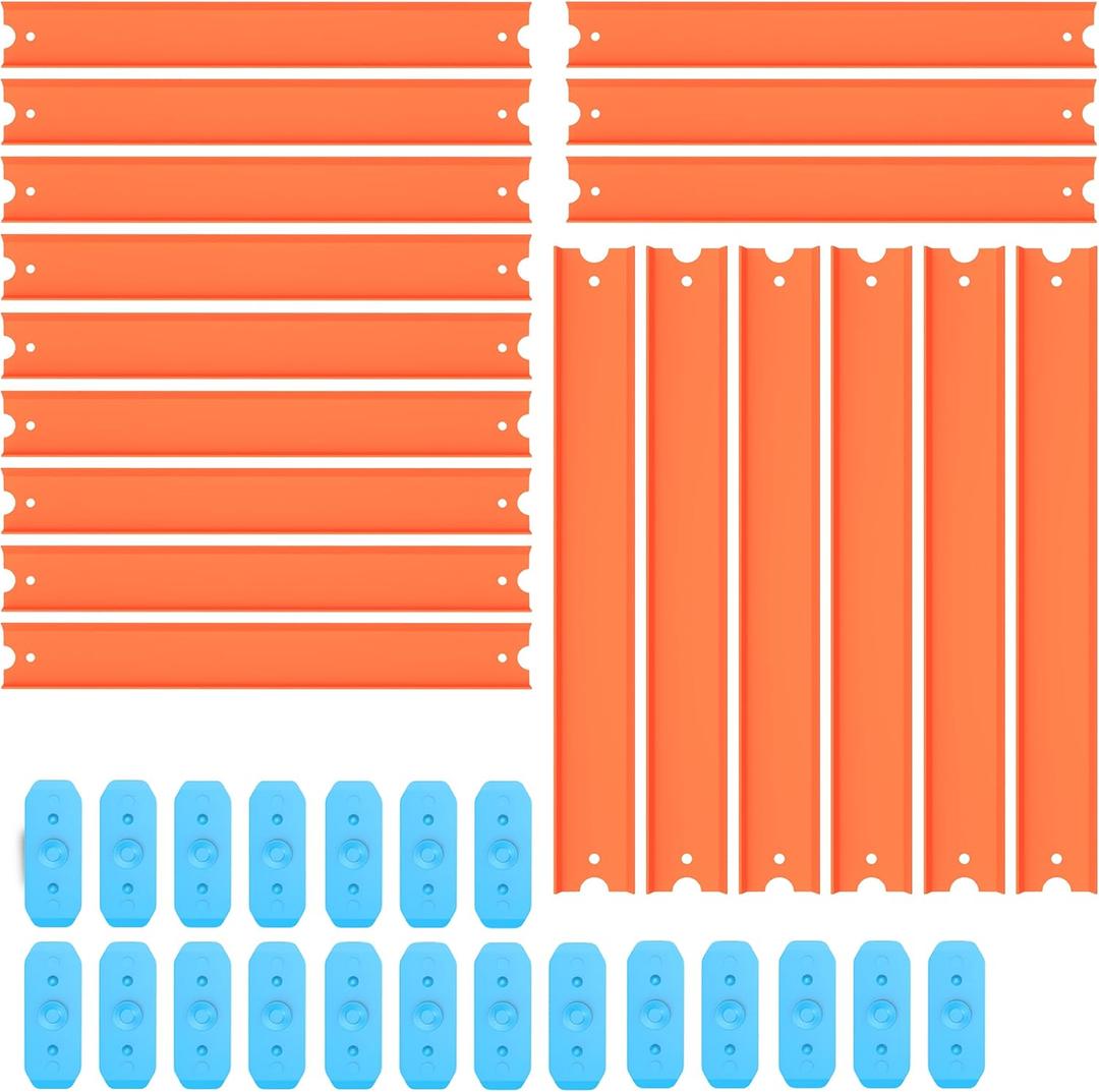 Replacement Track Set Building Pieces for Hot Wheels Toy Cars 36-Piece Straight Track Set, Connectors Included, 15 Feet of Track
