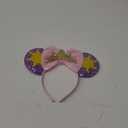Princess Mouse Ears Headband for Women Adult, Crown & Star Sequin Mouse Ears Cute Park Ears