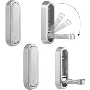 Dntorx Folding Coat Hooks, 4 Pcs Foldable Silver Wall Hooks Heavy Duty Foldable Hook Bathroom Towel Hooks Robe Hooks Wall Mounted for Hanging Coat Towels Clothes Hat Bags Keys