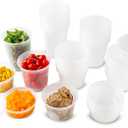 DuraHome Food Storage Containers with Lids Freezer Deli Cups 90 Sets Expanded Combo Pack 8oz 12oz 16oz 24oz & 32oz BPA-Free Leakproof Round Clear Takeout Meal Prep Microwavable, Airtight Lids