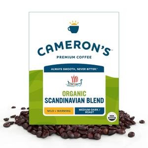 Cameron's Coffee Roasted Whole Bean Coffee, Organic Scandinavian Blend, 4 Pound (EXP 05/07/26)