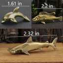 SnowOwl Small Brass Sculpture Solid Metal Statue Ornament Mini Animal Insects Figurine for Home Office Garden Desktop Decor 3PCFish (Gold-8)