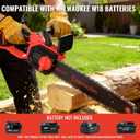 12"+16" Chainsaw Cordless Compatible with Milwaukee M18 Battery(ONLY TOOL)