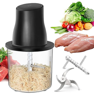 Electric Chicken Shredder, Automatic Food Chopper with Chicken Breast Shredder & Meat Grinder, 2 Sets of Blades for Chicken/Pork/fish/Vegetable/Baby Food (Black)
