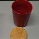 Sweejar Kitchen Canisters Ceramic Food Storage Jar, Stackable Containers with Airtight Seal Wooden Lid for Serving Coffee Bean, Flour, Tea, Spice and More - 39 Fl Oz (Red)