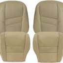 SecosAutoparts 4PCS Driver & Passenger Side Bottom & Top Lean Back Tan Leather Replacement Seat Covers Compatible with Honda CR-V 2007 2008 2009 2010 2011