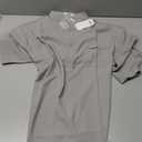 COOFANDY Mens Linen Shirt Summer Band Collar Henley Shirts Short Sleeve Stylish Casual T Shirt Big and Tall Shirts Grey, Medium
