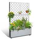 Metal Raised Garden Bed with Trellis & Privacy Screen