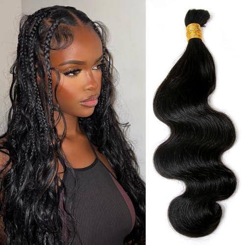YWIGS Human Hair Braiding Hair for Boho Braids 100G Unprocessed Boho Body Wave Human Hair for Braiding NC 18inch