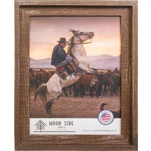 Rustic Barnwood Picture Frames 16x20 - Natural Reclaimed Wood Wall Hanging - Handcrafted Vintage Distressed, 1 3/4" Frame Width (Brown)