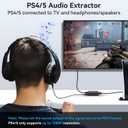 HDMI Audio Extractor Splitter,HDMI to 3.5mm Audio Adapter, 4K*2K@30HZ, 3D, 1080P Compatible for TV, PC, Sound System, Xbox, Switch, PS3, PS4, PS5