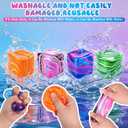 Squishies Stress Cube Toys,Adults Squishies Anxiety Relief Maltose Ball,Gel Filled Stretchy Stress Balls, Sensory Toy with a Super Solid Squish for Anxiety Relief Sensory & Focus (Blue)