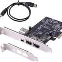PCIe Firewire Card for Windows 10, IEEE 1394A PCI Express Controller 4 Ports(3 x 6 Pin and 1 x 4 Pin), 1394a Firewire 400 Adapter for Windows 7/8/Mac OS with Low Profile Bracket and Cable