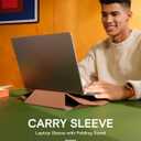 MOFT Laptop Carry Sleeve, 2-in-1 Laptop Bag & Stand for 14" Air/Pro & Dell/HP/Lenovo/Asus, Stylish Slim Computer Sleeve Bag with Expandable Storage for Computer Accessories, Brownie