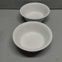 Ceramic 7.1inch Set of 2 Dog Bowls for Medium Dogs, 2pcs Basic 2.5 Cup Food or 24 oz Water Dishes for Replacement, Wide Opening Rounded Edge(2 Bowls, Matt White)